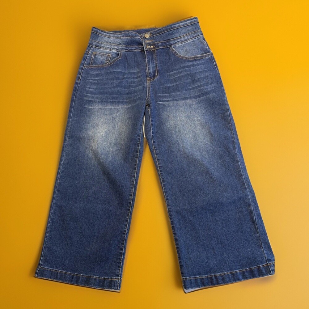 ROSWEAR Denim Jeans Womens Size Large Wide Leg High Waisted Baggy Stretchy